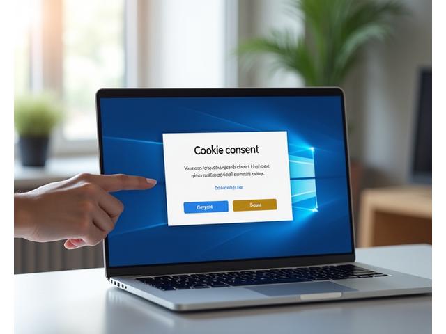 Cookie-Banner auf einem Bildschirm mit Optionen zum Akzeptieren oder Ablehnen