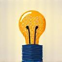 Symbol für Corporate Innovation: Eine Glühbirne, die aus einem Netzwerk von Zahnrädern herausragt, um Intrapreneurship und neue Ideen darzustellen.