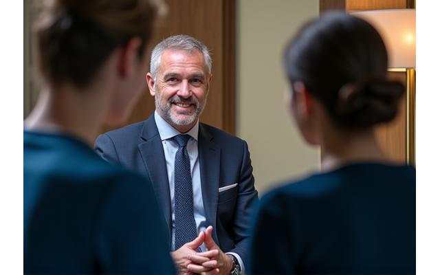 Executive Coach, der einen Klienten im Einzelgespräch berät